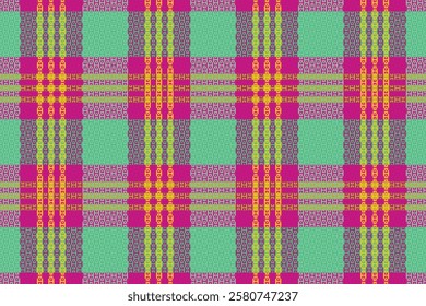 Seamless tartan plaid pattern with texture and pastel color. Vector illustration.
