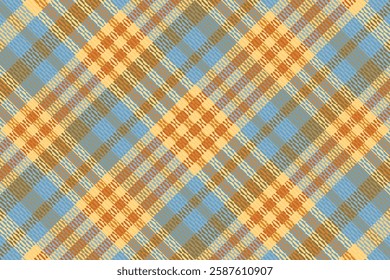 Seamless tartan plaid pattern with texture and retro color. Vector illustration.