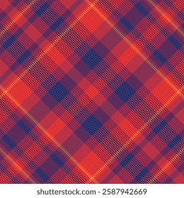 Seamless tartan plaid pattern with texture and retro color. Vector illustration.