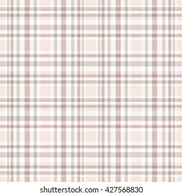 Seamless tartan plaid pattern in tints of ivory, tan, grey, faded reddish brown & white.   Traditional check design print for bedding ensemble sets, comforter, duvet cover, throw & vintage clothing.