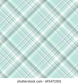 Seamless tartan plaid pattern. Traditional checker texture for digital textile printing. Shades of faded green and white. 