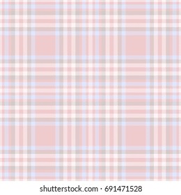 Seamless tartan plaid pattern. Traditional checker texture for digital textile printing. Faded blue, red and gray, 