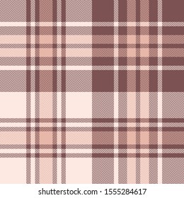 Seamless tartan plaid pattern vector background. Light pink herringbone pixel check plaid for winter scarf, blanket, throw, duvet cover, upholstery, or other modern textile print. Woven texture.