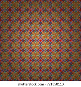 Seamless tartan plaid pattern. Vector checkered fabric texture print in shades of blue, orange and red.