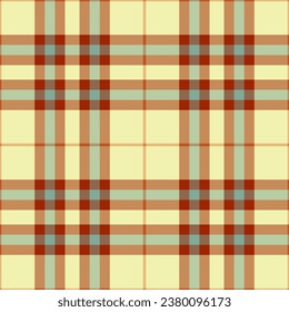 Seamless tartan textile of vector fabric pattern with a background texture plaid check in orange and light colors.