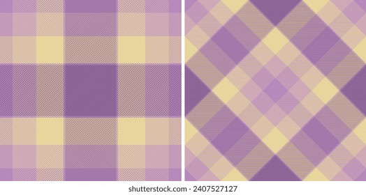 Seamless tartan textile of vector pattern check with a texture plaid fabric background set in novelty colors.
