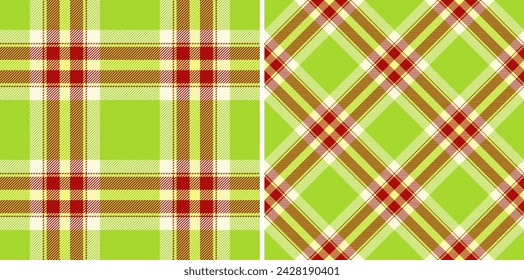 Seamless tartan texture of vector fabric textile with a plaid pattern background check. Set in spring colors. Stylish oilcloth for kitchen decor.