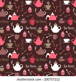 Seamless tea party background