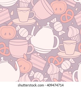 seamless tea vector pattern