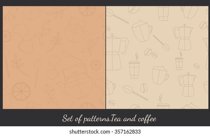 Seamless tea,coffee abstract pattern background