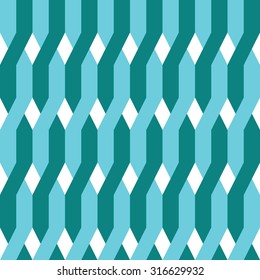 Seamless teal, aqua and white colored zigzag pattern - Vector and illustration