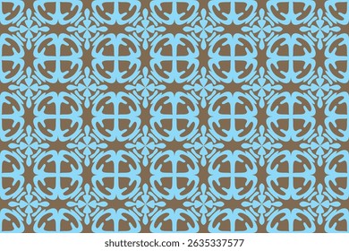 Teal contínuo e padrão geométrico marrom repetindo o design abstrato para têxteis, papel de parede e tecido