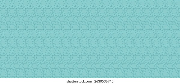 Seamless teal geometric pattern. Abstract background with interconnected shapes, ideal for website banners, textile designs, or modern presentations.  Subtle texture adds visual interest.
