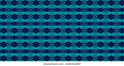 Nahtloses Teal-geometrisches Muster auf dunklem Hintergrund