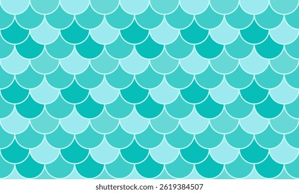 Seamless teal mermaid scales pattern.  Perfect for textile design, website backgrounds, or whimsical illustrations.  Evokes ocean depths and magical underwater themes.