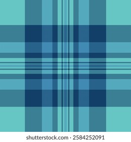 Seamless teal and navy plaid pattern.  Perfect for textile design, website backgrounds, or fashion projects.  A sophisticated and calming texture, this image evokes feelings of tranquility and style.
