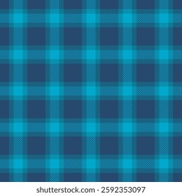 Seamless teal and navy plaid pattern.  Perfect for textile design, website backgrounds, or fashion projects. This vibrant, geometric texture evokes feelings of comfort and style.