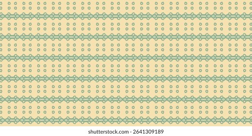 Seamless teal retro geometric pattern on beige background, ideal for vintage textiles and stylish digital designs.