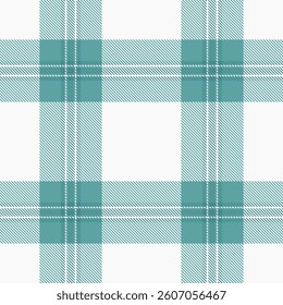 Seamless teal and white plaid pattern.  Perfect for textile design, website backgrounds, or crafting projects. This fresh, minimalist design evokes feelings of calmness and sophistication.