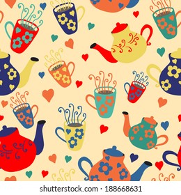  seamless teapots and cups