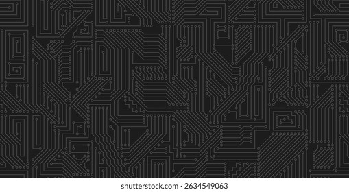 Circuito de Tecnología sin fisuras sobre fondo negro.