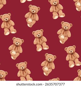Seamless Teddy Bear Pattern 02 June 2025