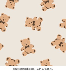 Diseño de patrones de oso de Teddy sin foco para ropa de mujer como ropa de noche, sudadera, camiseta, ropa de punto y otros usos.