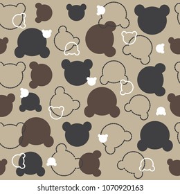 Seamless Teddy Bear Pattern Vector Illustration