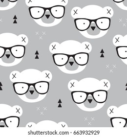seamless teddy bear pattern vector illustration