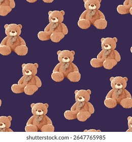 Seamless Teddy Bears Pattern 01 July 2025