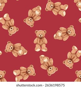 Seamless Teddy Bears Pattern 03 June 2025