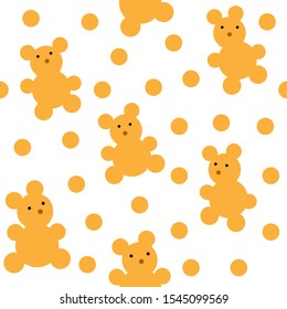 Seamless teddy bears seamless pattern. Repetitive design. EPS 10.