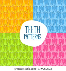 Seamless teeth pattern. Easy to change colors.