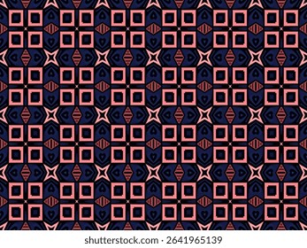Seamless Template Background Texture Endless Interior Symmetric Tile Art Shape Design Visual Perspective Luxury Graphic Fashion Textile Digital Decoration Geometric Fabric Wallpaper Cloth Pattern.