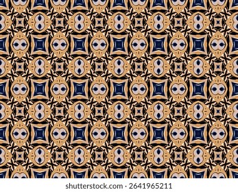 Seamless Template Background Texture Endless Interior Symmetric Tile Art Shape Design Visual Perspective Luxury Graphic Fashion Textile Digital Decoration Geometric Fabric Wallpaper Cloth Pattern.