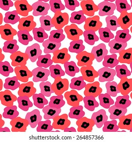 Seamless template of a bright poppies