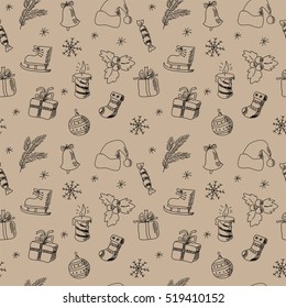 Seamless template of a Christmas Party Supplies