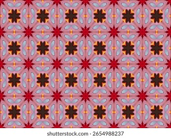 Nahtlose Vorlage Innenraum Stoff visuelle Textur Stoff Luxus Form grafische Dekoration Fliesen Mode symmetrisch digital Hintergrund endlos perspektivisch Art Design Textil Tapete geometrisches Muster.