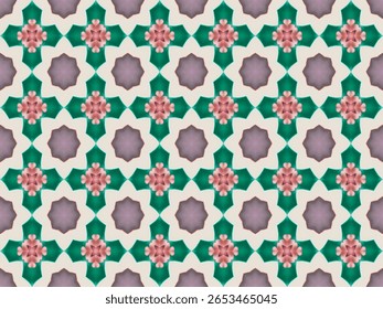 Seamless Template Interior Geometric Background Fashion Graphic Tile Visual Fabric Decoration Textile Texture Wallpaper Perspective Luxury Digital Design Art Symmetric Endless Cloth Shape Pattern.