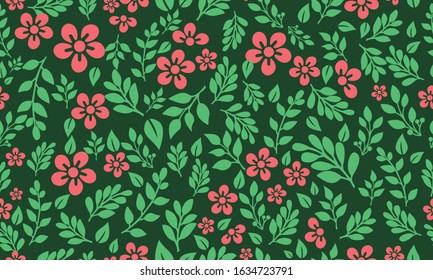 Seamless template for spring, with cute pink floral pattern background design.