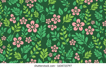Seamless template for spring, with cute pink floral pattern background design.