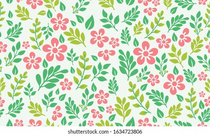 Seamless template for spring, with cute pink floral pattern background design.