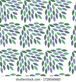 Seamless template texture with leaves on the white background. Endless abstract pattern.