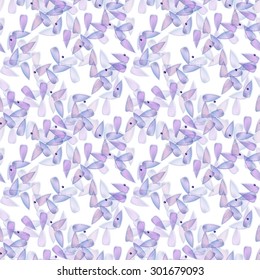 Seamless tender petal pattern in shades of blue and pink - vector