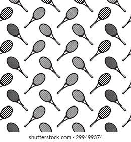 Seamless tennis pattern black