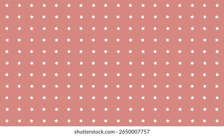 Seamless terracotta background with white star pattern. Perfect for festive celebrations, kids' designs, and playful themes.
