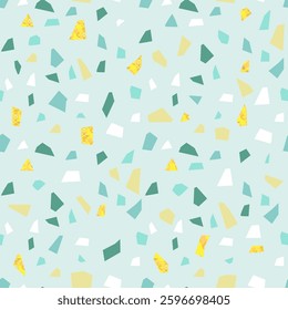 Seamless Terrazzo Floor pattern with Golden Pieces