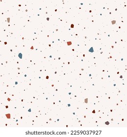 Seamless terrazzo pattern. Trendy and stylish composite stone texture, wallpaper, web background, fabric design.