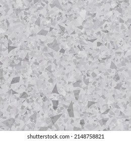 Texture abstraite harmonieuse de Terrazzo. Arrière-Plan Gris Mosaïque Pierre. Motif De Marbre Couleur Terrazzo. Motif De Granit De Maison De Marbre. Image Vectorielle Création Vénétie Italienne. Imprimante Venetian De Plancher Irrégulière. Verre
