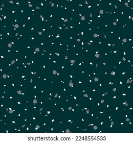 Textura de Terrazzo sin inconvenientes. Marble Resumen Diseño Granito. Textura Mosaica del Suelo Terrazzo. Patrón italiano gris mosaico. Fondo blanco del vector gris. Arte Veneciano Verde Irregular. Impresión veneciana en el suelo